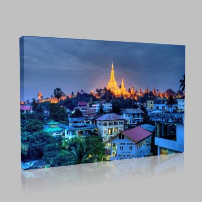 Yangon Gece Kanvas Tablo