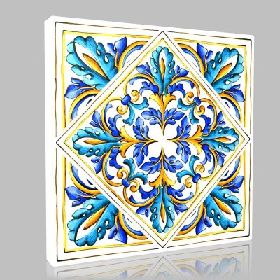 Tile Flower 11 Kanvas Tablo