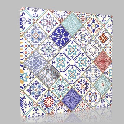 Tile Flower 15 Kanvas Tablo