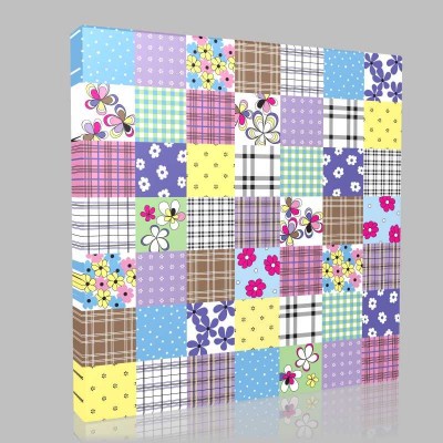 Tile Flower 24 Kanvas Tablo