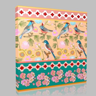 Tiles Birds 13 Kanvas Tablo