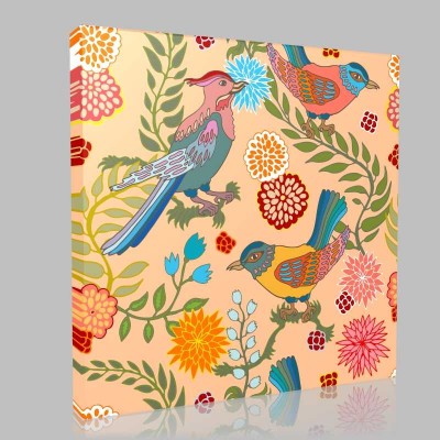 Tiles Birds 16 Kanvas Tablo