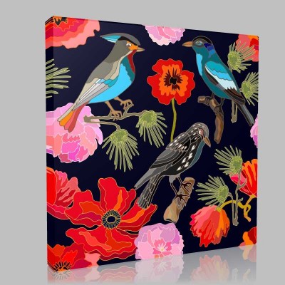 Tiles Birds 17 Kanvas Tablo