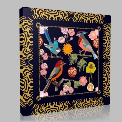 Tiles Birds 25 Kanvas Tablo