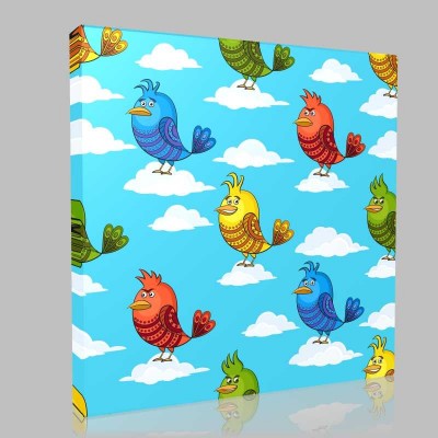 Tiles Birds 28 Kanvas Tablo