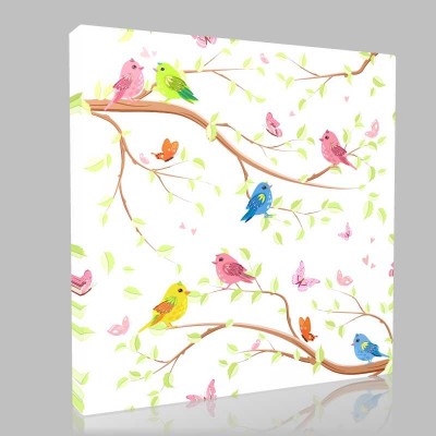 Tiles Birds 35 Kanvas Tablo