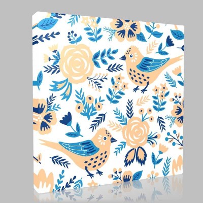 Tiles Birds 6 Kanvas Tablo