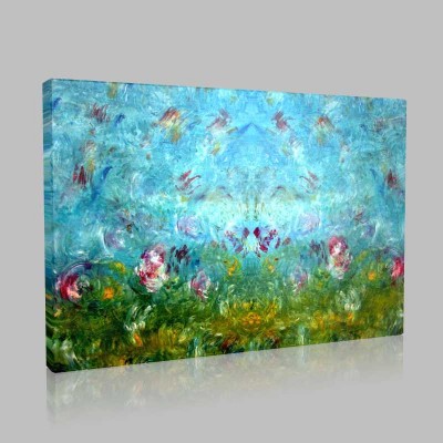 Bright Blue Abstract Background With Oil Paints Kanvas Tablo