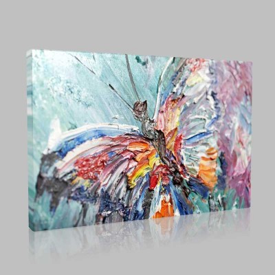 Closeup Fragment Of Oil PaintIng Butterfly Image Kanvas Tablo