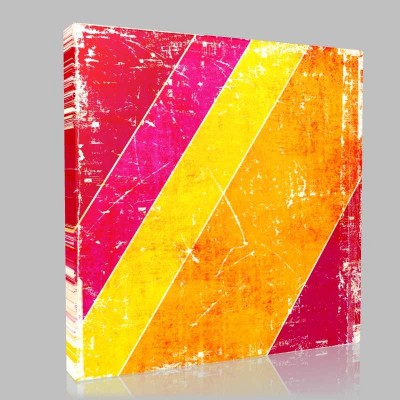 Acute Angle Red PInk Yellow  Kanvas Tablo