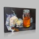 Honey InGlass Jar And Piece Of Brie On Paper  Kanvas Tablo