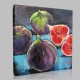 Figs  Turquoise And Black Background Kanvas Tablo