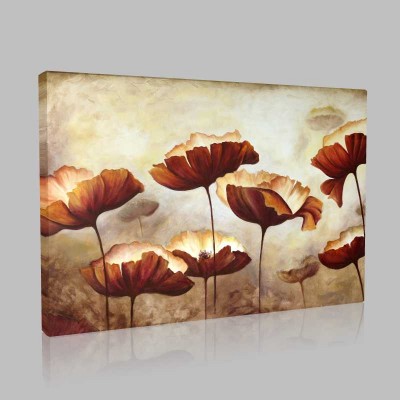 Painting Poppies With Texture Kanvas Tablo