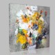 Still Life With Flowers On A Gray Background Kanvas Tablo