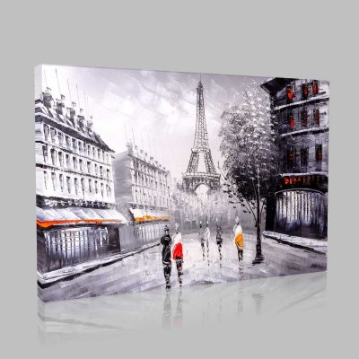 Oil Painting   Street View Of Paris Kanvas Tablo