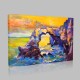 Original Abstract Oil Painting Of Cliffs And Ocean Kanvas Tablo