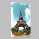 Oil Paint Eiffel Tower Paris Kanvas Tablo