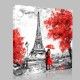 Eiffel Tower Black  White And Red Kanvas Tablo